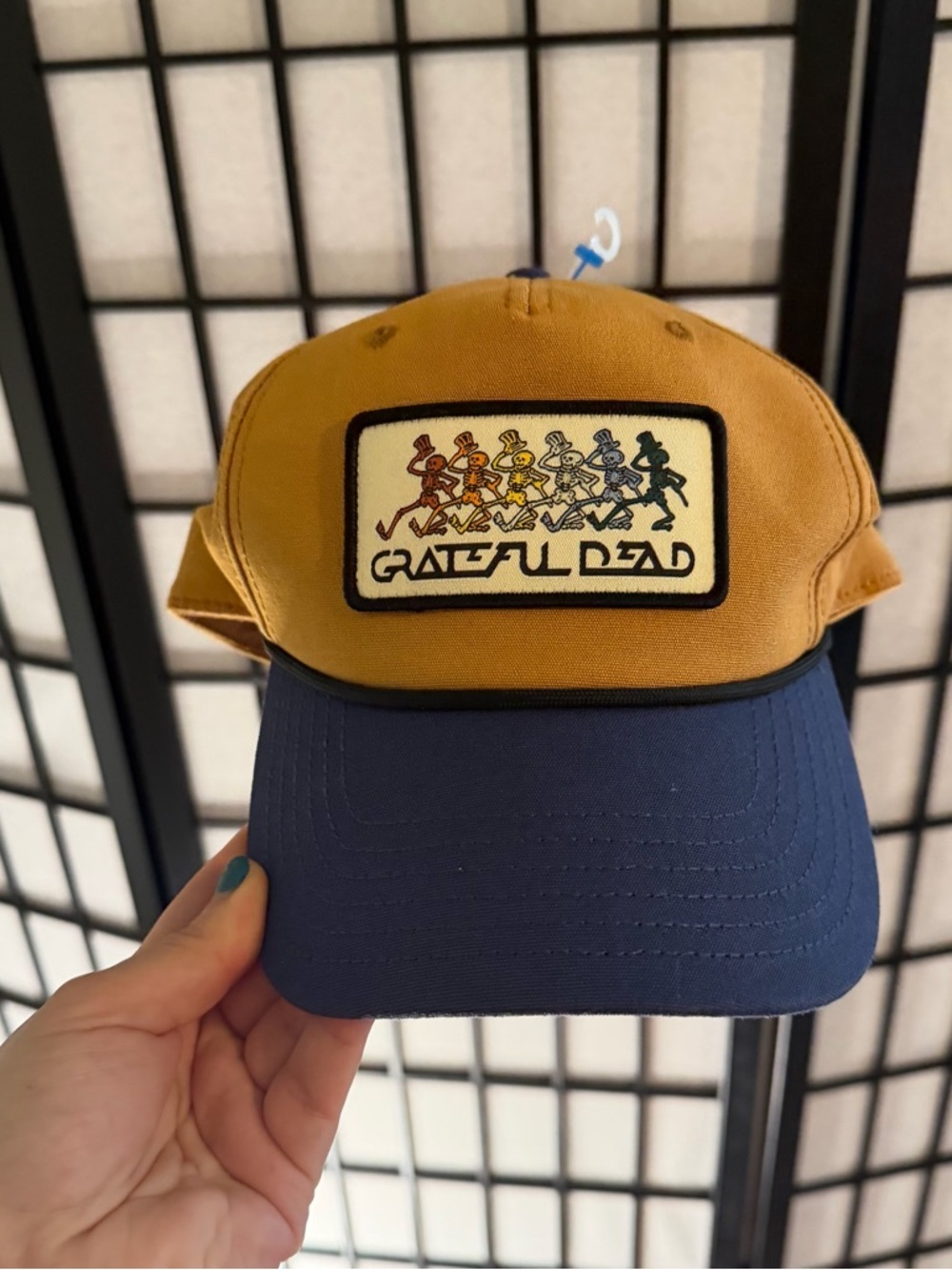 Grateful Dead Two-Tone Trucker Hat - Mustard & Navy NEW